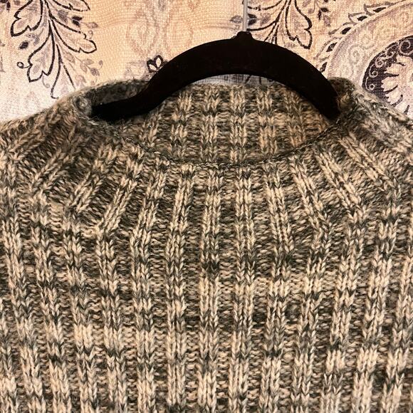 Old Navy Green And Gray Mock Neck Marled Knit Tunic Length Sweater Medium Petite - Picture 3 of 7